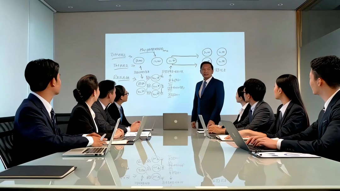 课题组围在白板前讨论方案