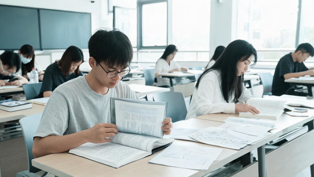 医学生在教室复习伦理课